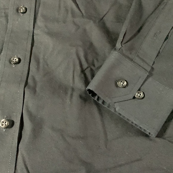 Men’s Stafford black, long sleeve dress shirt.  Fitted.  Size 32-33. 16 1/2 - Picture 5 of 8